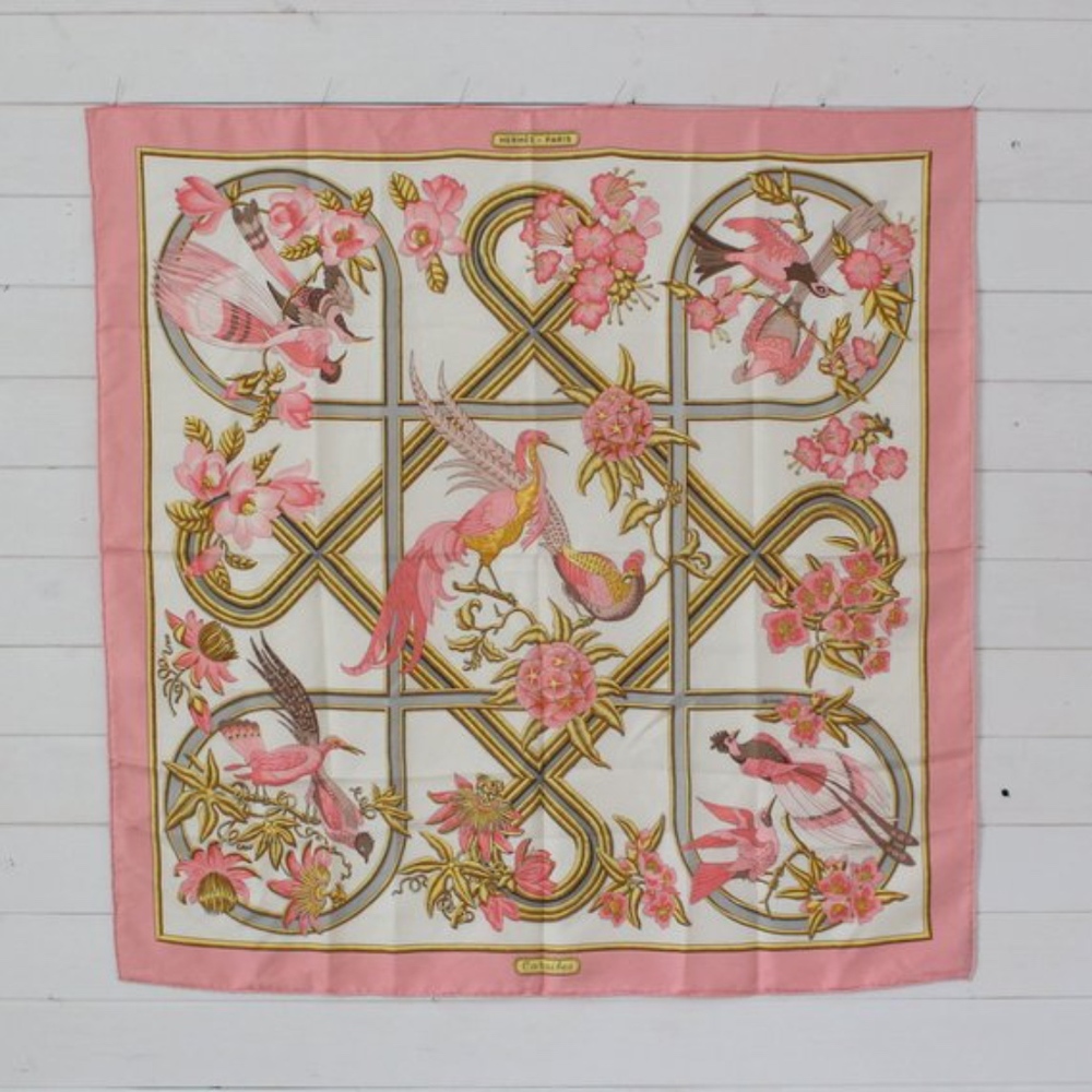 Authentic HERMES Scarf 100% SILK Caraibes …